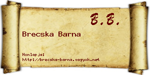 Brecska Barna névjegykártya