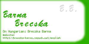barna brecska business card